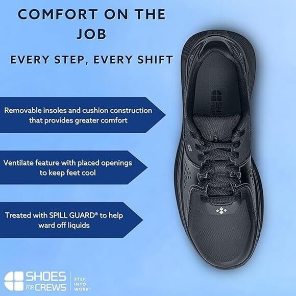 Shoes for Crews Women's Falcon II Slip Resistant Food Service Work Sneaker (10) - Picture 4 of 6